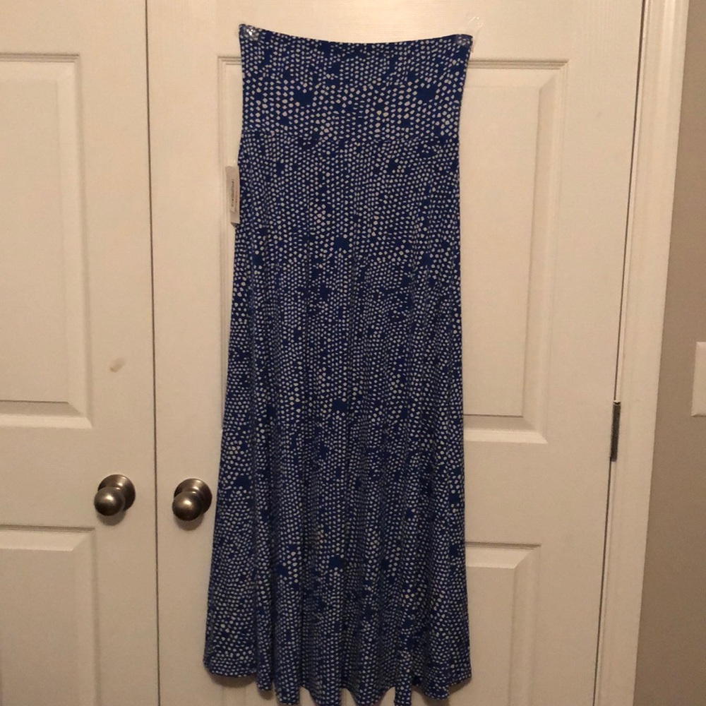 Blue and White Maxi Skirt
